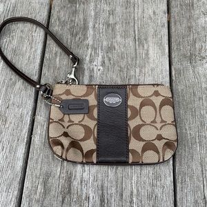 Brown Coach wristlet